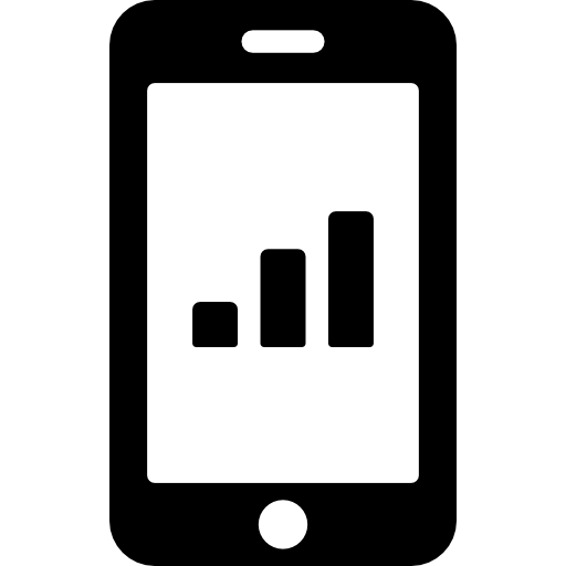 Bars graphic on tablet screen